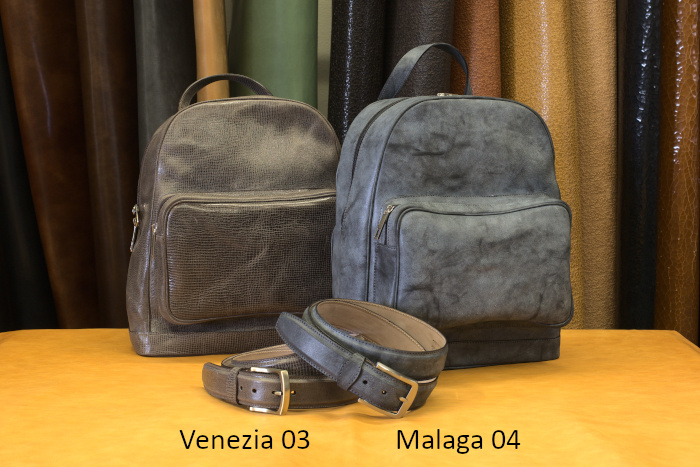 Conceria 3s leather belt and bag